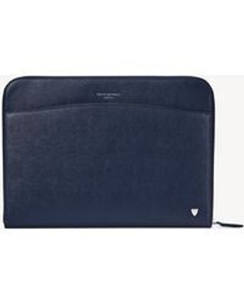 Women's Blue Leather City Laptop Folio