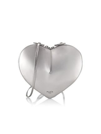 Heart Metallic Leather Shoulder Bag