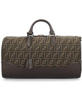 Men's Brown Ff Jacquard Medium Duffle Bag