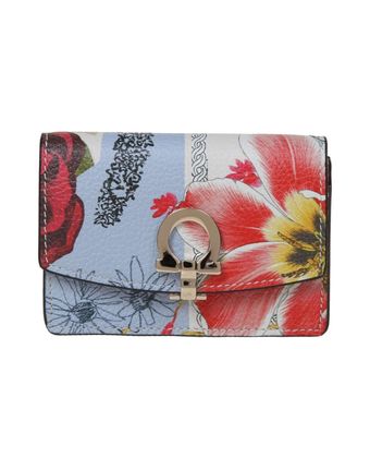 Leather Card Holder With Floral Print