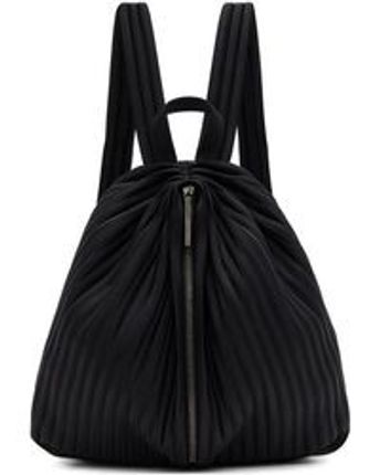 Women's Black Linear Knit Backpack