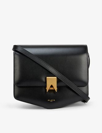 Le Papa logo-print leather shoulder bag