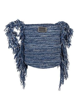 Jorge Knit Cashmere Fringe Bucket Bag