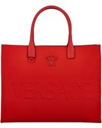 Women's Red La Medusa Canvas Tote Bag