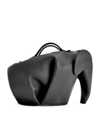 Elephant Large Leather Bag In Black