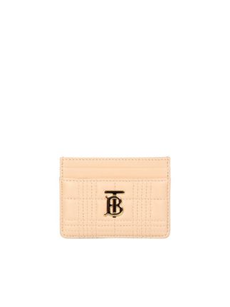 Lola Cardholder Signed Burberry, Boasts The Iconic Tb Detail In Gold-colored Plate Making It Unique  In Pink