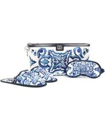 Women's Blue Comfort Slippers And Eye Mask Set