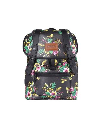 Floral-printed Zip-up Small Backpack