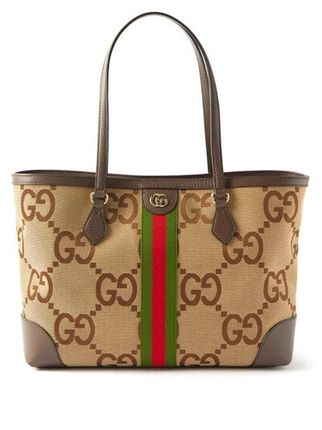 Ophidia Jumbo Gg Motif Shopping Bag In Brown