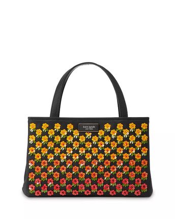 Sam Icon Small Floral Embellished Nylon Crossbody Bag