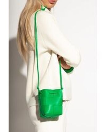 Women's Green 'cassette Mini' Bucket Shoulder Bag