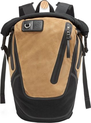 Luxury Technical backpack in recycled canvas and suede