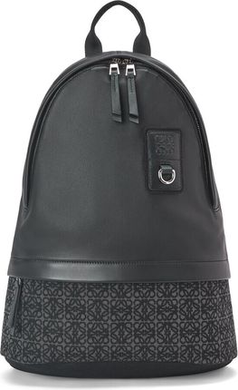 Luxury Round Slim Backpack in calfskin and Anagram jacquard
