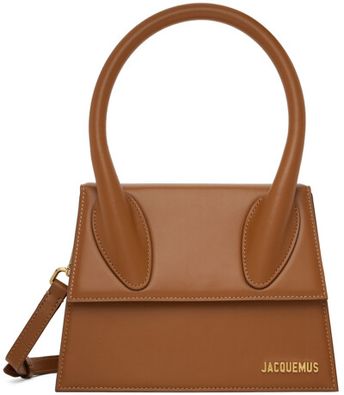 Le Grand Chiquito Leather Top Handle Bag In Light Brown