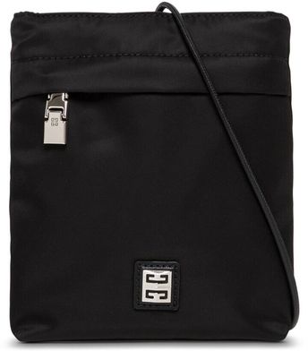 Black Nylon Crossbody Bag With Logo
