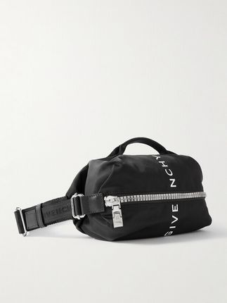 G-Zip Leather-Trimmed Logo-Print Nylon Belt Bag