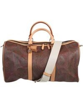 Men's Brown Paisley Printed Travel Bag