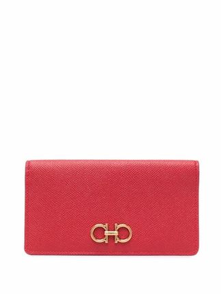 Contiental Logo-plaque Leather Wallet In Red