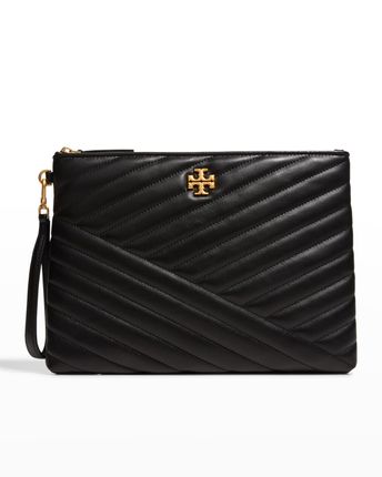 Kira Small Chevron-Quilted Pouch Wristlet