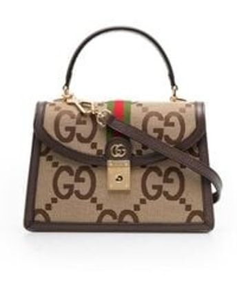 Women's Natural Neutral Ophidia Jumbo GG Small Leather Shoulder Bag