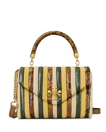 Kira Stripe Quilted Leather Small Satchel