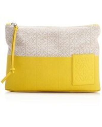Women's Yellow Anagram Jacquard Oblong Pouch