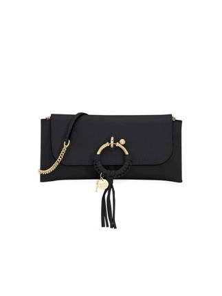 Joan Chain Shoulder Clutch Bag In Black
