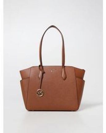 Women's Brown Michael Tote Bag In Saffiano Leather