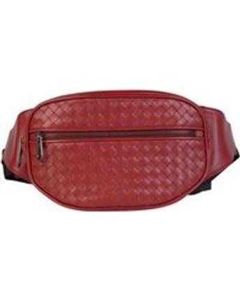 Women's Red Intrecciato Woven Belt Bag