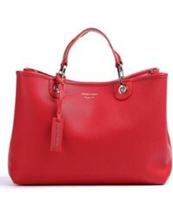 Women's Red My Ea Logo Tag Tote Bag