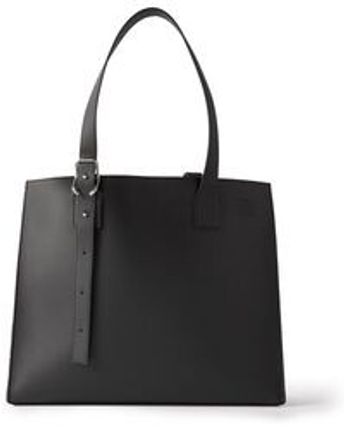 Men's Black Logo-debossed Leather Tote Bag