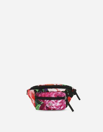 Floral-print nylon belt bag