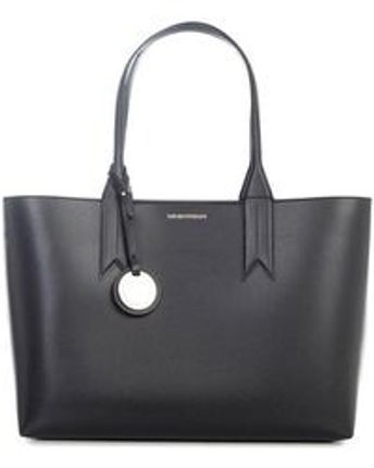 Women's Black Logo-charm Tote Bag