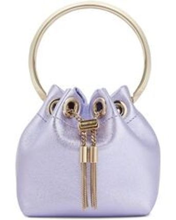Women's Purple Bon Bon Micro Leather Bucket Bag