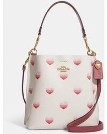 Women's Mollie Bucket Bag 22 With Stripe Heart Print