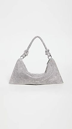 Hera Nano Knotted Embellished Shoulder Bag In Silver