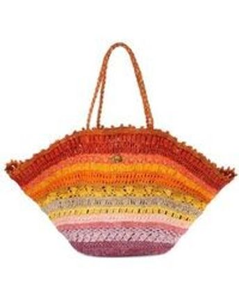 Women's Orange Sunset Xl Basket Bag