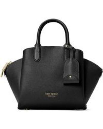 Women's Black Avenue Refined Grain Leather Mini Satchel Handbag
