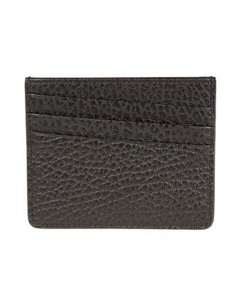 Grained Leather Logo Detail Card Holder
