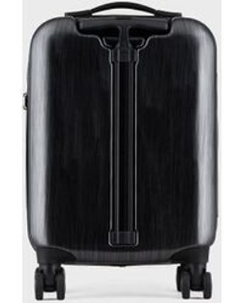 Women's Gray Embossed Logo Suitcase