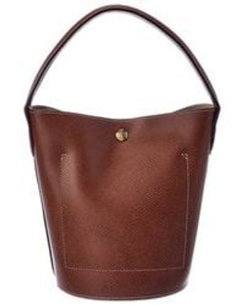 Women's Brown Le Pliage Cuir De Russie Leather Bucket Bag
