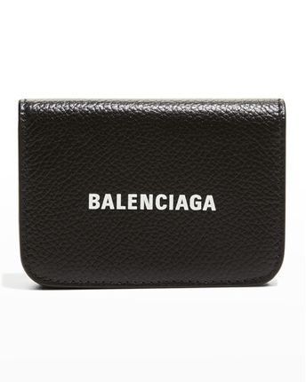 Mini Cash Logo Leather Wallet In Black/white