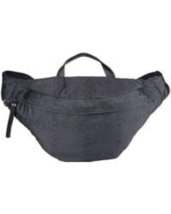 Women's Black Logo Jacquard Zipped Belt Bag