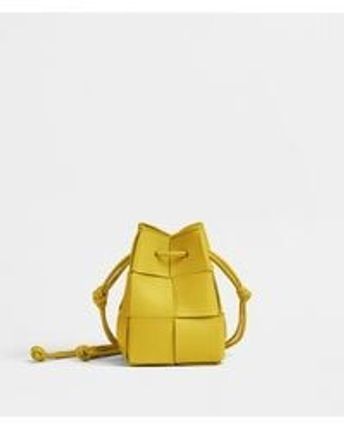 Women's Yellow Mini Cassette Bucket Bag