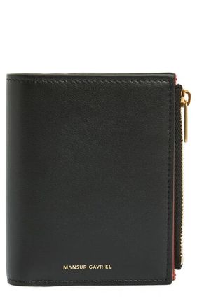 Leather Bifold Wallet In Black/ Flamma