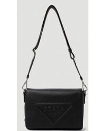 Men's Black Saffiano Leather Crossbody Bag