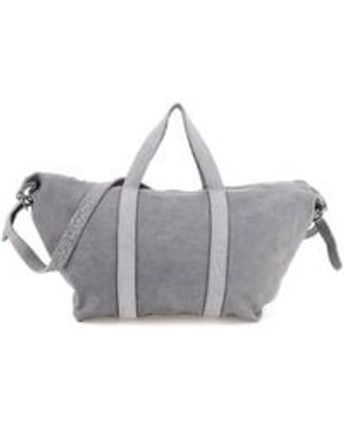 Men's Gray Leather Travel Bag