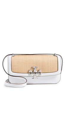 Eleanor Straw Convertible Shoulder Bag In White