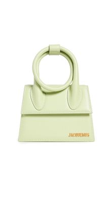Le Chiquito Noeud Leather Shoulder Bag In Green