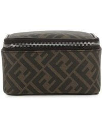 Men's Black Embroidered Fabric Beauty Case Fe